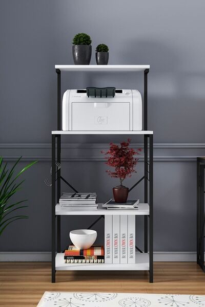 TimeOnline Çok Amaçlı Mutfak Dolabı Siyah-beyaz Mutfak Bangosu