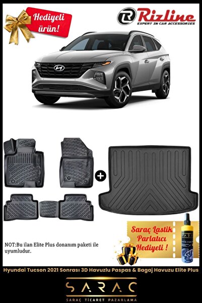 Rizline Hyundai Tucson 2021 Sonrası 3d Havuzlu Paspas & Bagaj Havuzu Elite Pl...