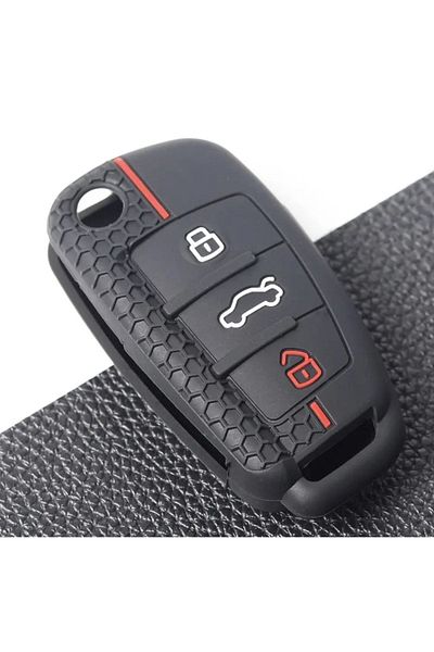 emii auto spare parts For Audi A1 A3 8P 8L A4 A5 B6 B7 B8 A6 A7 C5 C6 4F Q3 Q5 Q7 8V KEY CASE Black/Red