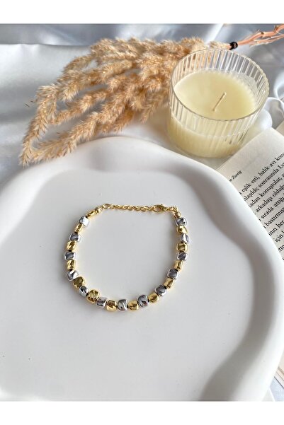 Galaxy Çakıl Taşı Bileklik - Gold&Gümüş