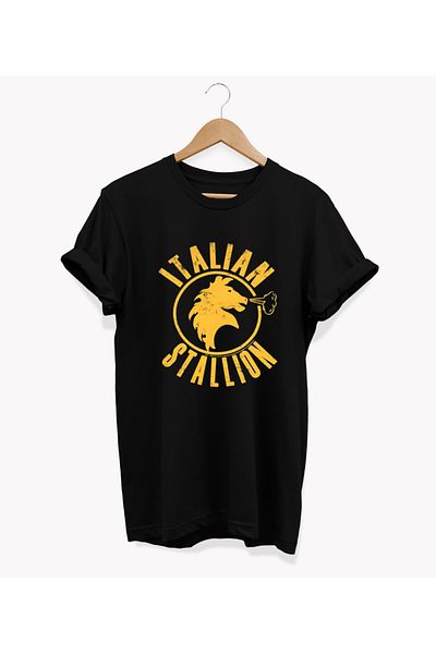 remonz Βαμβακερό μπλουζάκι Stallion Printed Oversize - Crew Neck, Large Size