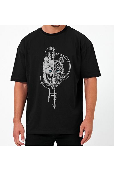 Uniquetex Μπλουζάκι Oversize VEK Wolf Printed
