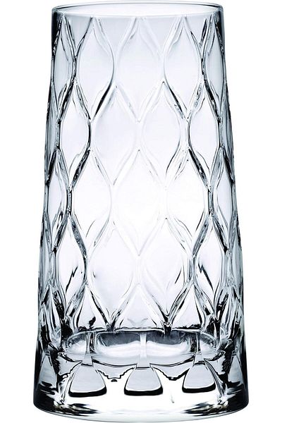Paşabahçe Leafy Glass Engraved Soft Drink Cup, 6 Pieces, Transparent, 450 cc