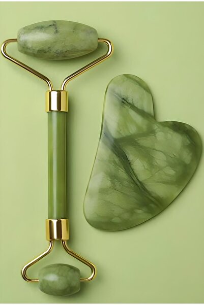 FHTRADE %100 Doğal Taş Masaj Aleti Ve Kalp Gua Sha Yüz Bakım Taşı Yeşim Taşı ...