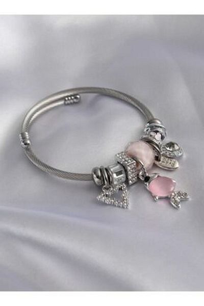 NOVAFACE Charmed Pink Fish Steel Women's Bracelet - Coskun Store Classic Model