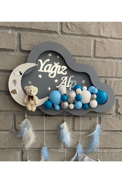 NeşeliAtölyem Ledli Bulut Bubble Bebek Kapı Süsü