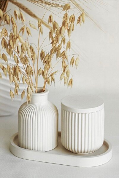 Mandalin Art Studio Διακοσμητικό Σετ Βάζο, Πιάτο και Κουτί 3 τεμαχίων