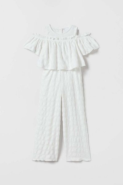 Zeyder Kids Girl's Strappy Scalloped Jumpsuit