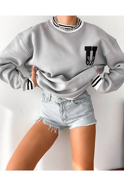 İLKCET MODA Φούτερ USA Unisex Oversize