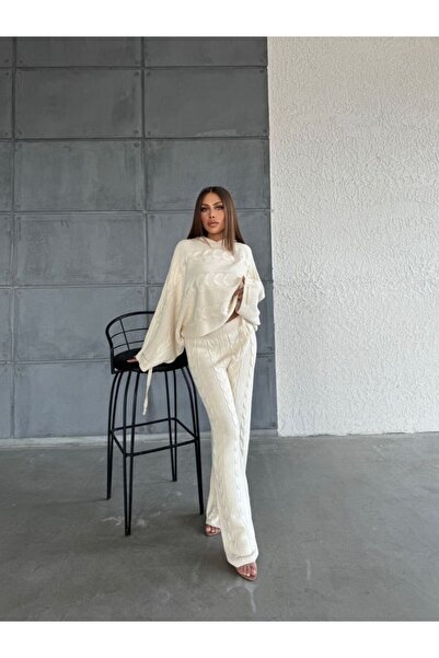 FRİYA Women's Hooded Knitwear Set - Comfortable and Stylish