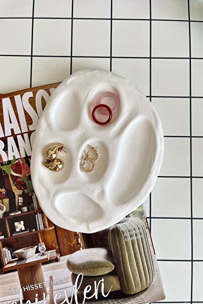 Mandalin Art Studio Boya Paleti Görünümlü Dekoratif Tabak, Takı Tabağı