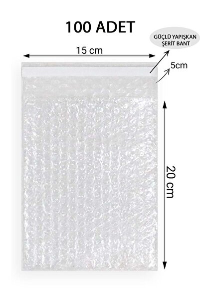 ZETLEX Balonlu Patpat Torba Bantlı 15x20 5 (100 ADET) Baloncuklu Torba