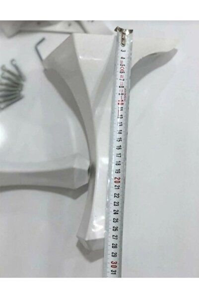 BİYSAN 1 bucată 28 cm masă de cafea albă și picior de taburet