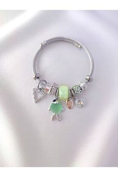 NOVAFACE Green Fish Standard Charm Steel Women's Bracelet - Classic