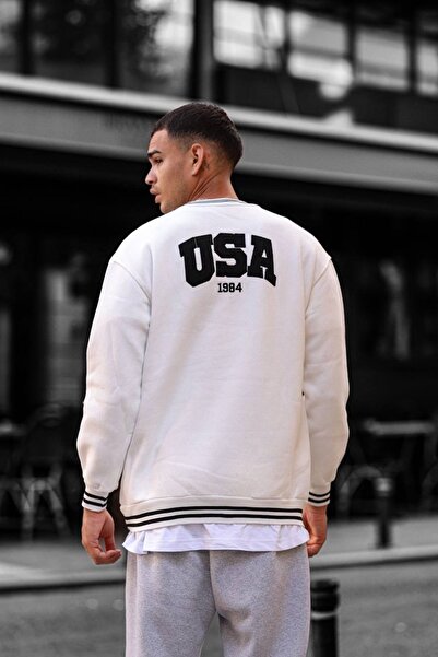 İLKCET MODA Унісекс-светр оверсайз Usa