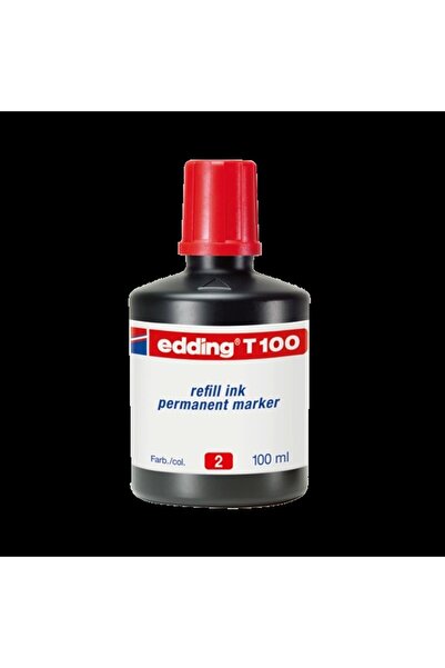 Edding Markör Mürekkebi Permanent Damlalıklı 100 ml Kırmızı T100