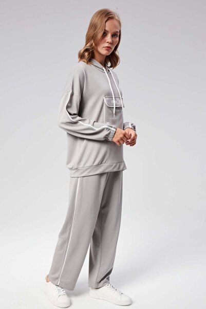 Hatun Atila Set dublu din țesătură modal specială HatunAtila cu glugă și buzunare - 7851