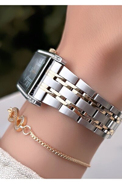 Homies HOMİES ORİJİNAL BÜYÜK KASA DİKDÖRTGEN KADIN SAAT BİLEKLİK HEDİYELİ