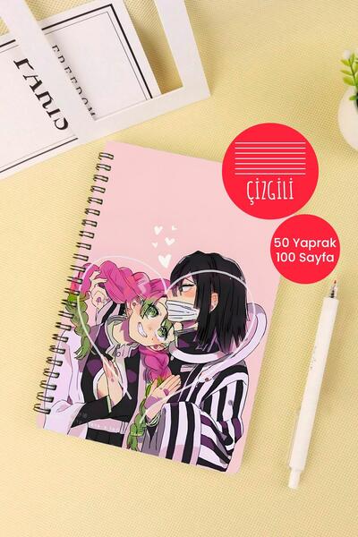 Anime Marketi دفتر مدرسي بتصميم Demon Slayer Anime مقاس A5، 50 ورقة و100 صفحة...