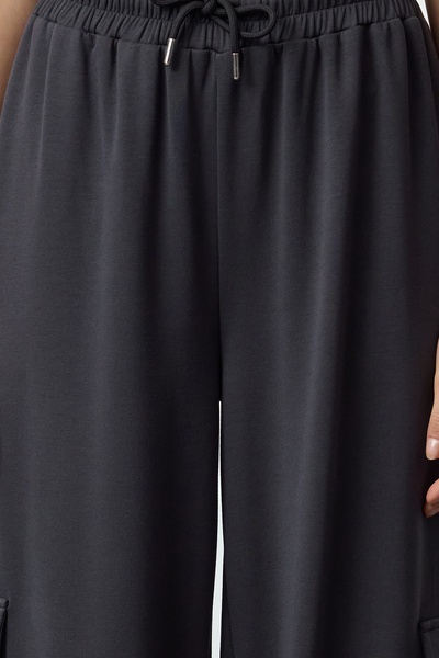 Trendyol Collection Anthracite Cargo Pocket Pipe Leg Πλεκτό Παντελόνι Φούτερ TWOAW25EA00014