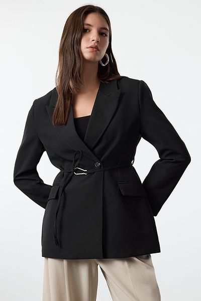 Trendyol Collection Черно тъкано яке с блейзър TWOAW25BC00007