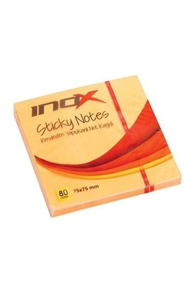 inox Clear Note Paper - Adhesive, 75X75 Orange, 50 Sheets