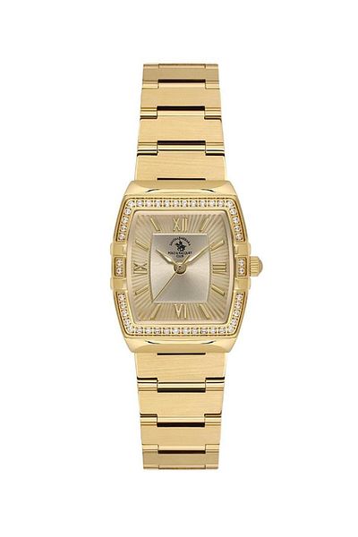 Santa Barbara Polo & Racquet Club Santa Barbara Polo Racquet Club - Jewelled Design, Steel Case and Cord, Gold Women's Arm S