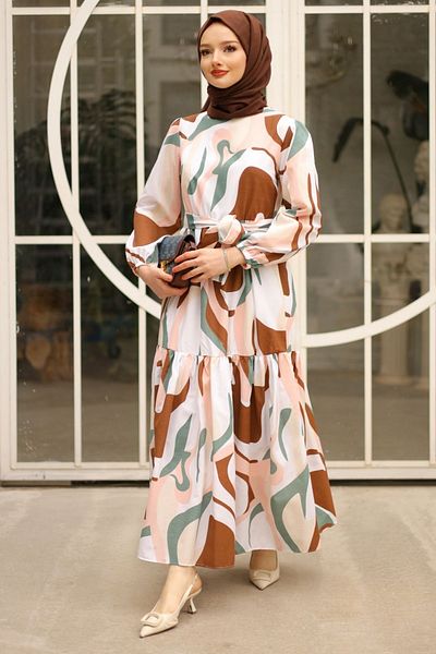 Gizce Diona Brown Dress