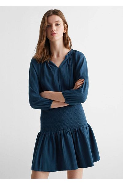 Mango Teen Dark Blue Dress for Kids