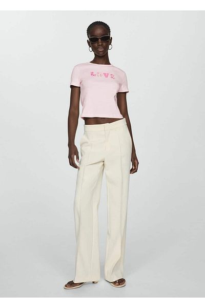 MANGO Woman Boat patterned cotton T-shirt