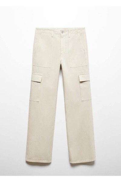 MANGO Woman Cepli kargo jean pantolon