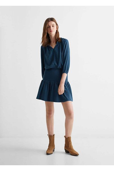 Mango Teen Dark Blue Dress for Kids