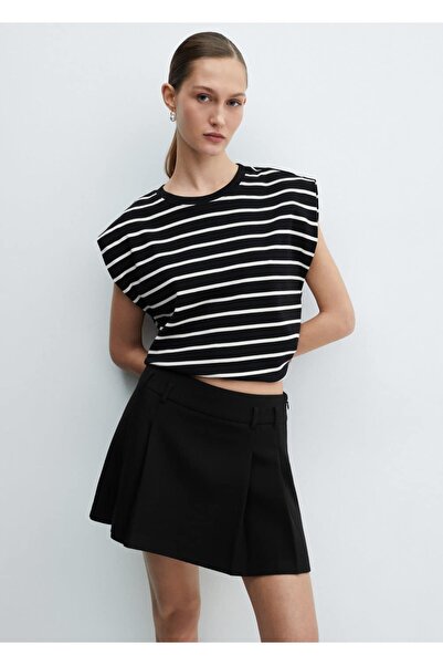 MANGO Woman Ριγέ μπλουζάκι με επένδυση