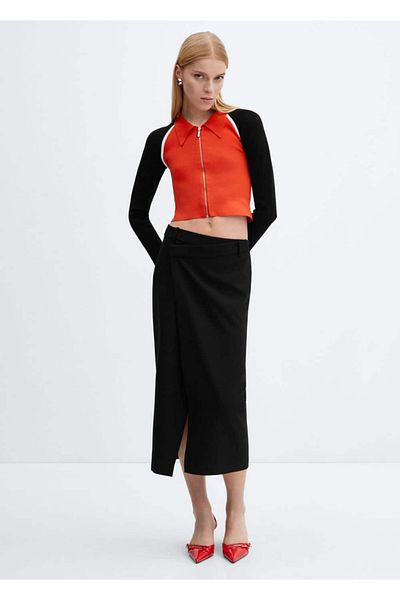 MANGO Woman Short Zippered Cardigan