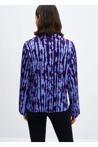 MANGO Woman Desenli büzgülü gömlek