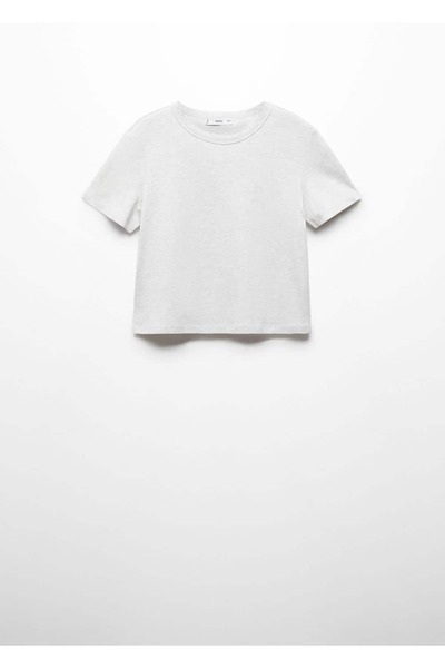 MANGO Woman Pamut rövid ujjú póló