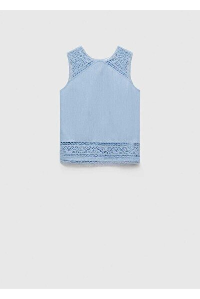 MANGO Woman İşlemeli koton bluz