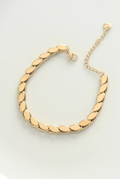 Generic Brand 316L Steel Gold Color Barley Chain Bracelet