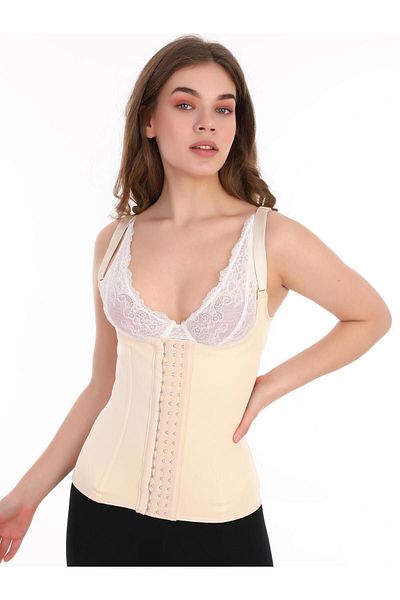 EMBA BUTİK Emba 7 Steel Underwire Upright Posture Recovery Corset - 3 Agraph Skin Weakening Strapless Latex