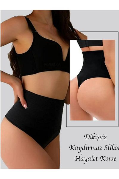 EMBA BUTİK Seamless Slimming Recovery Laser Cut High Waist String Corset Thong Corset