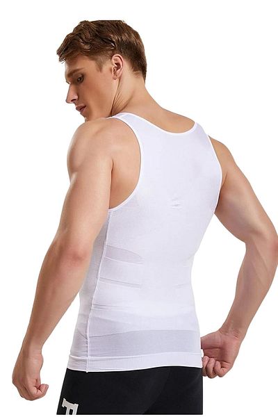 EMBA BUTİK Men's White Slim Fit N Lift Corset - Extra Recovery Belly Slimming Athlete Type