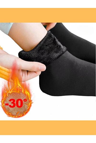 ARTUAL Дамски чорапи с флисова подплата Черни дебели зимни термо чорапи Полар...