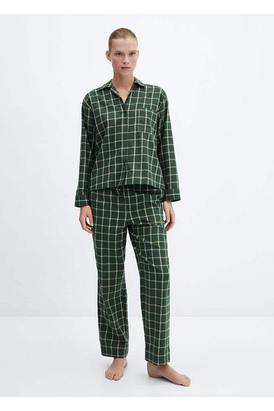 MANGO Woman Pyjamahemd aus Flanell mit Karomuster