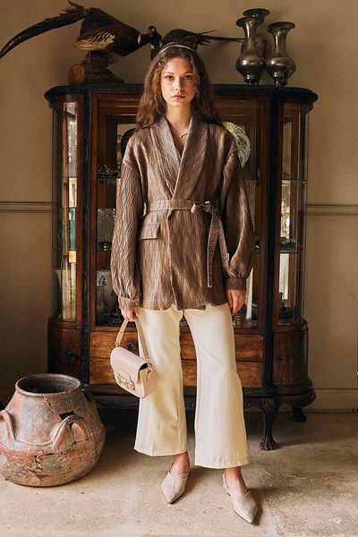 Hooopstore JACHETĂ PREMIUM TEXTURĂ PLEATĂ - CAMEL