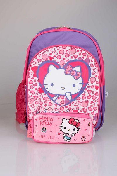 Hello Kitty "Pink Love" Licensed School Bag and Pencil Bag Set