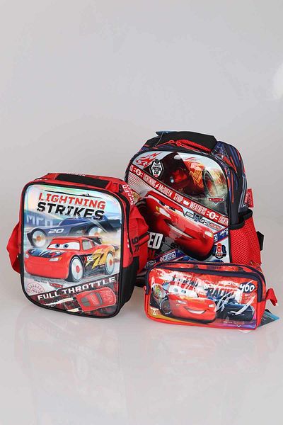 CARS Licensed 3 Piece Kindergarten, Nutrition and Pencil Bag Set