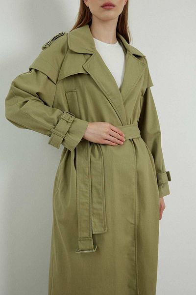Hooopstore Çağla Gabardine Trench Coat - Aller Detailed