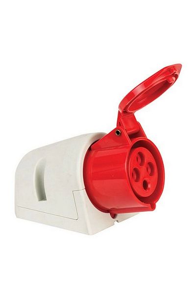 Mete Enerji 406614 مقبس حائط V - Ip44، 4x32a برغي جسم مائل