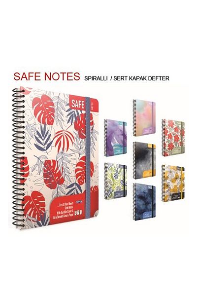 Gıpta Safe Notes - Spiral Dotted Notebook, Hard Cover, 17x24, 120 Sheets
