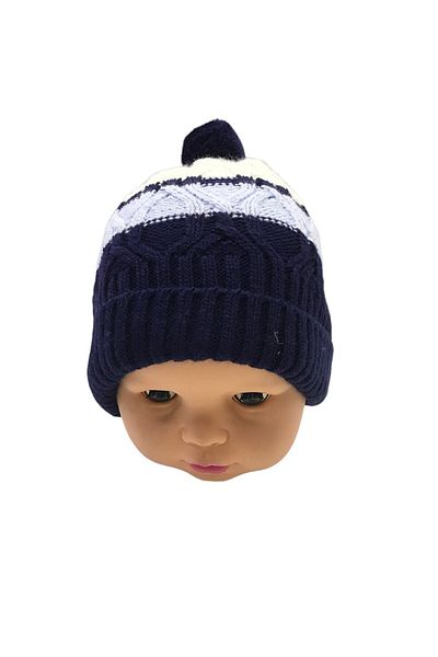 Capps Hat with Blue Pompom